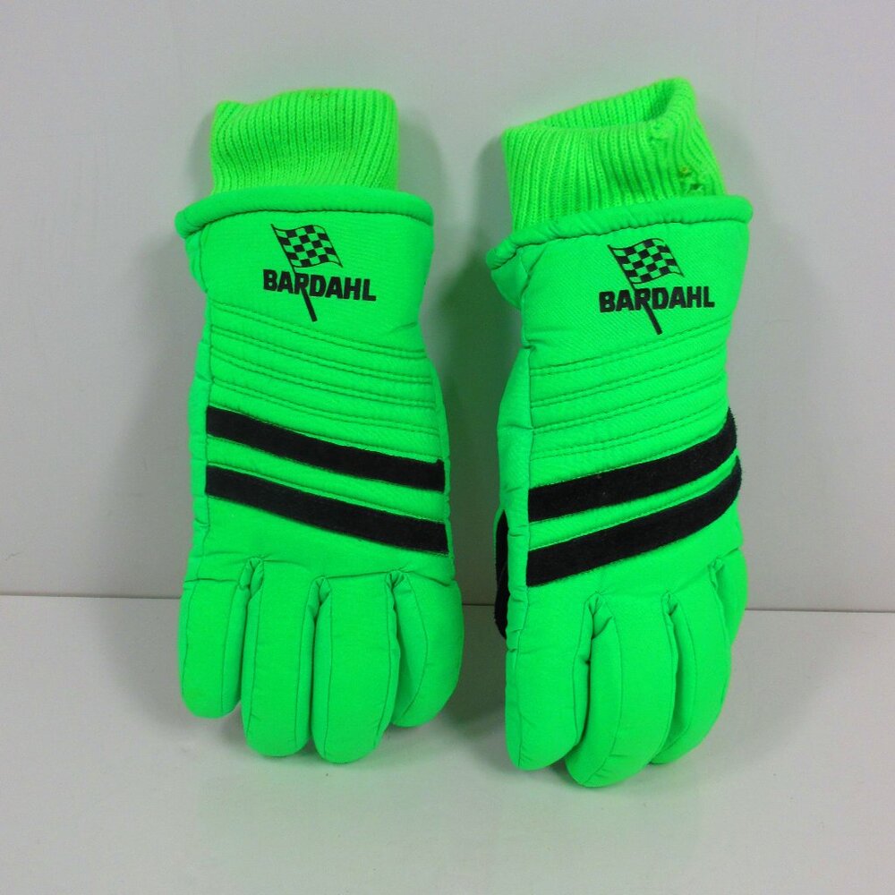 Vintage BARDAHL Green Winter Gloves Size Small